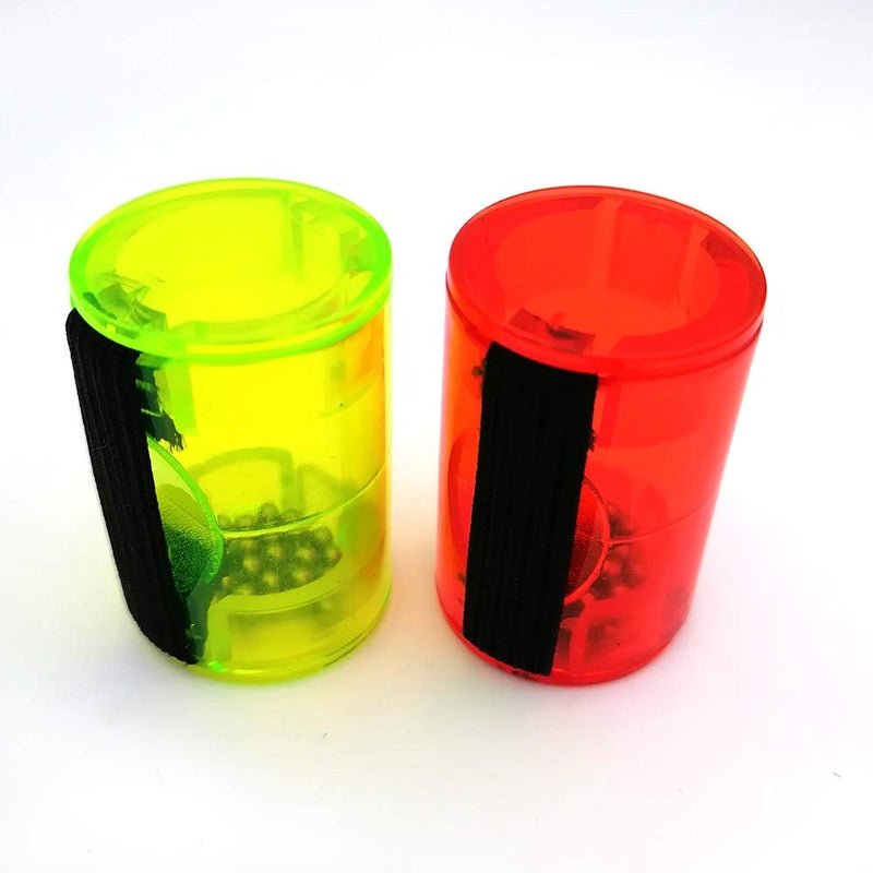 WingPower 2Pcs Guitar Ukulele Sand Shaker Hammer Rhythm Ring Fun Finger Bell Mandolin Banjo Fluorescent Green ABS Handbells Drum Tap Keyboard Percussion Instrument (Random Color) - Image 1
